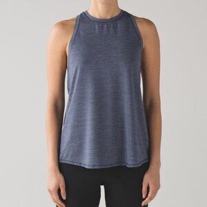 Lululemon Hot Like Agni Singlet Heathered Astro Blue Yoga Top